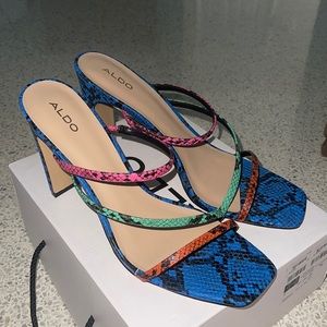 Aldo snake print multi color heels
